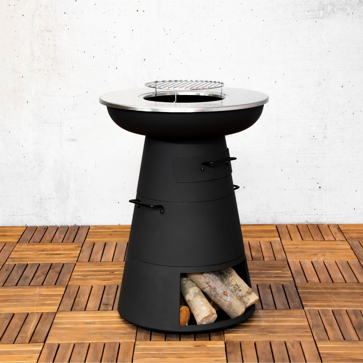 SenS-Line Vuurkorf met Barbecue Bjork Zwart 83 cm