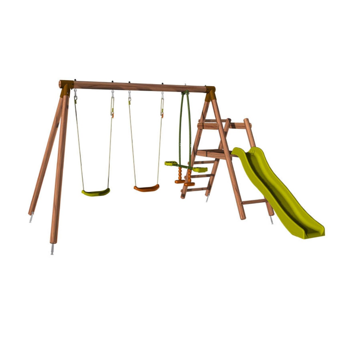 Soulet Speeltoestel Figue met Glijbaan, Dubbele Schommel en Wip