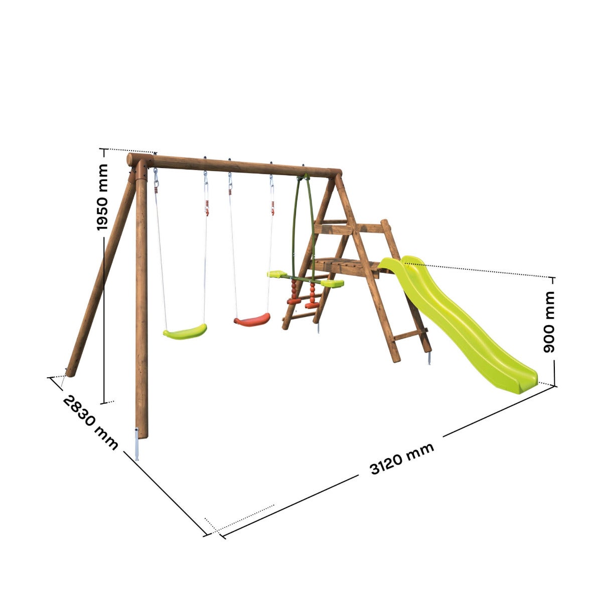 Soulet Speeltoestel Figue met Glijbaan, Dubbele Schommel en Wip