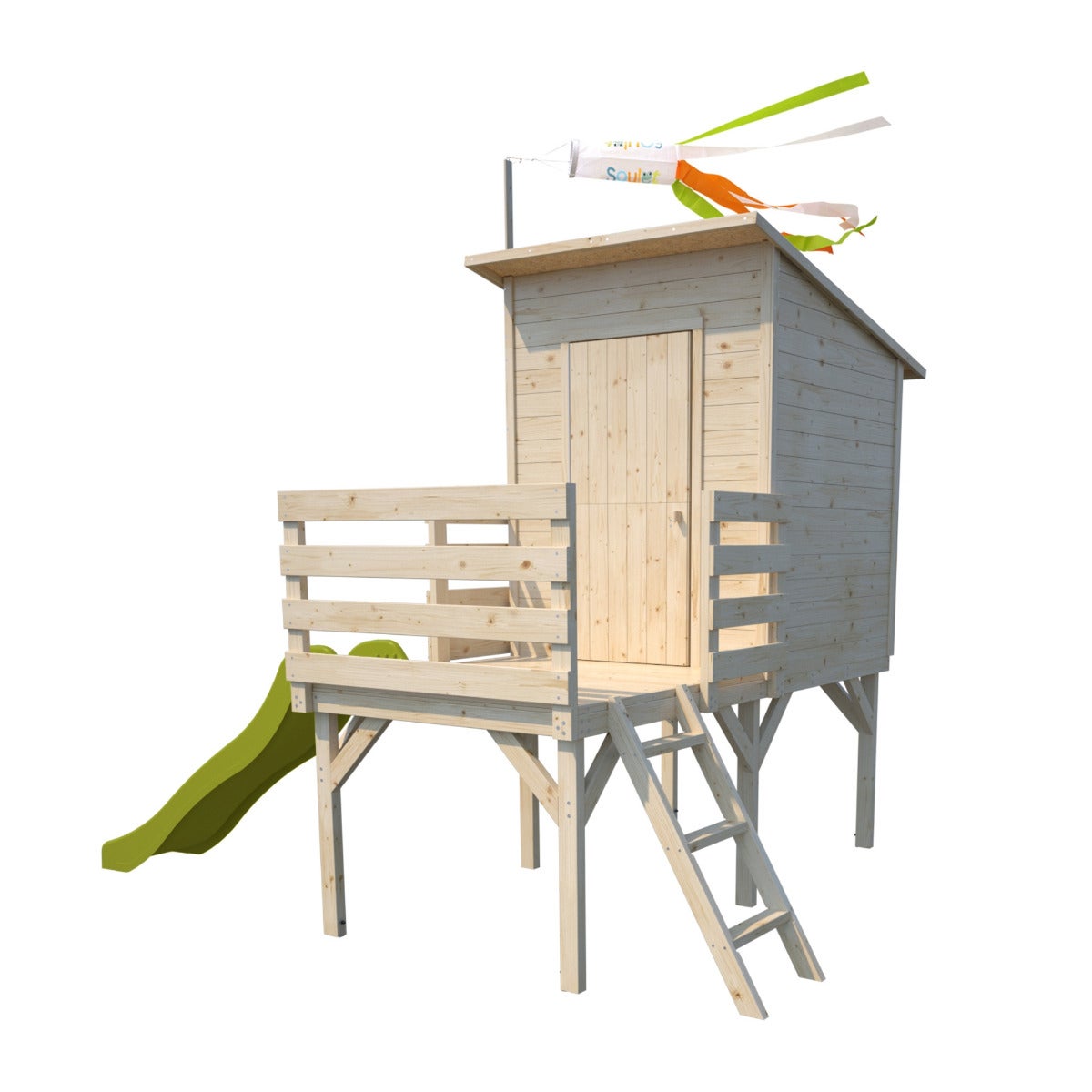 Soulet Verhoogd Speelhuis Portland met Glijbaan