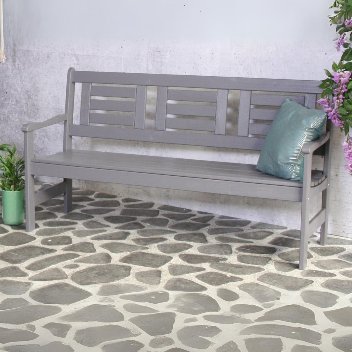 SenS-Line Tuinbank Boulogne 3-zitsbank Grijs 156 cm