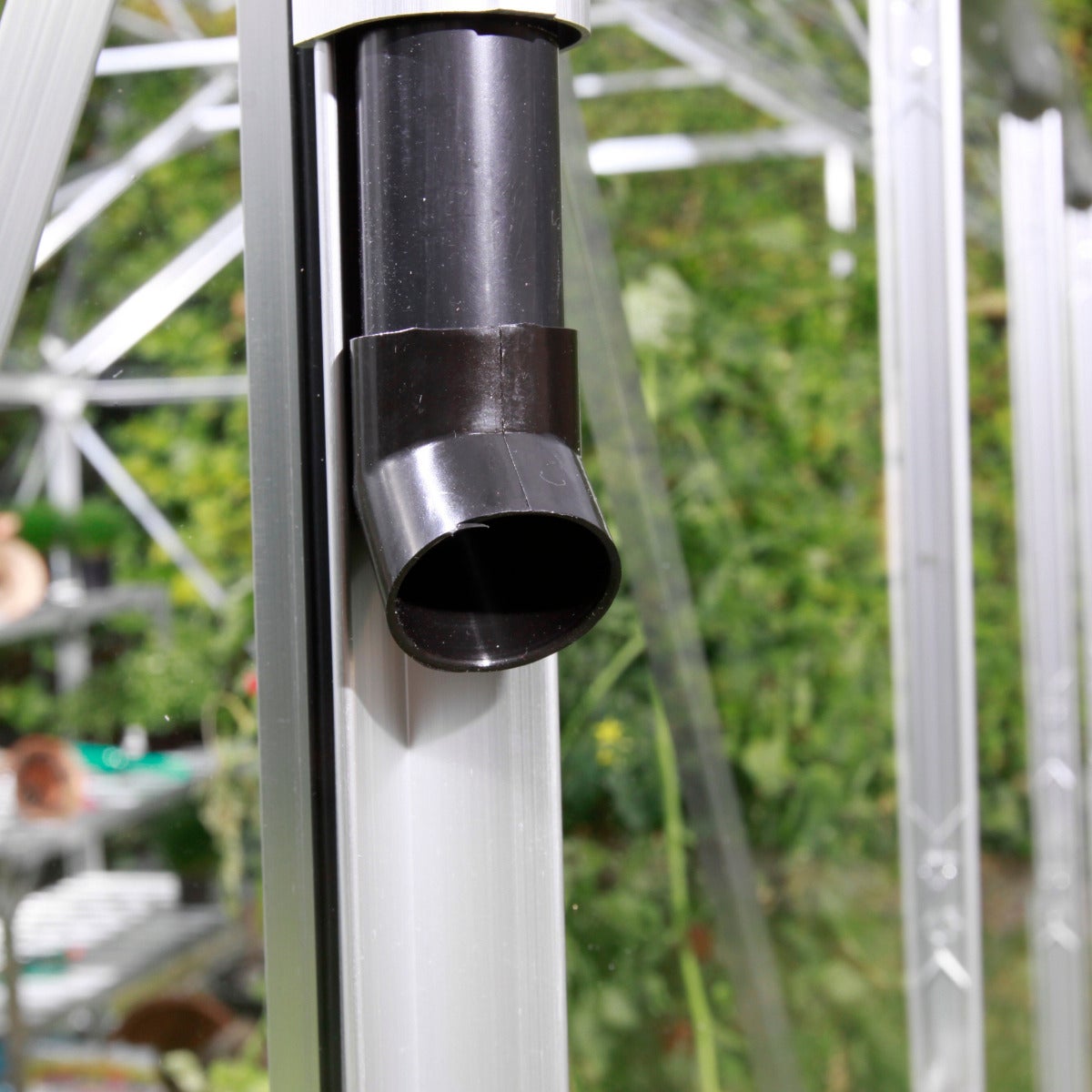 Set Afvoerpijpen Voor Goot Zwart (2stuks) - Uitbreiding Triton Tuinkas