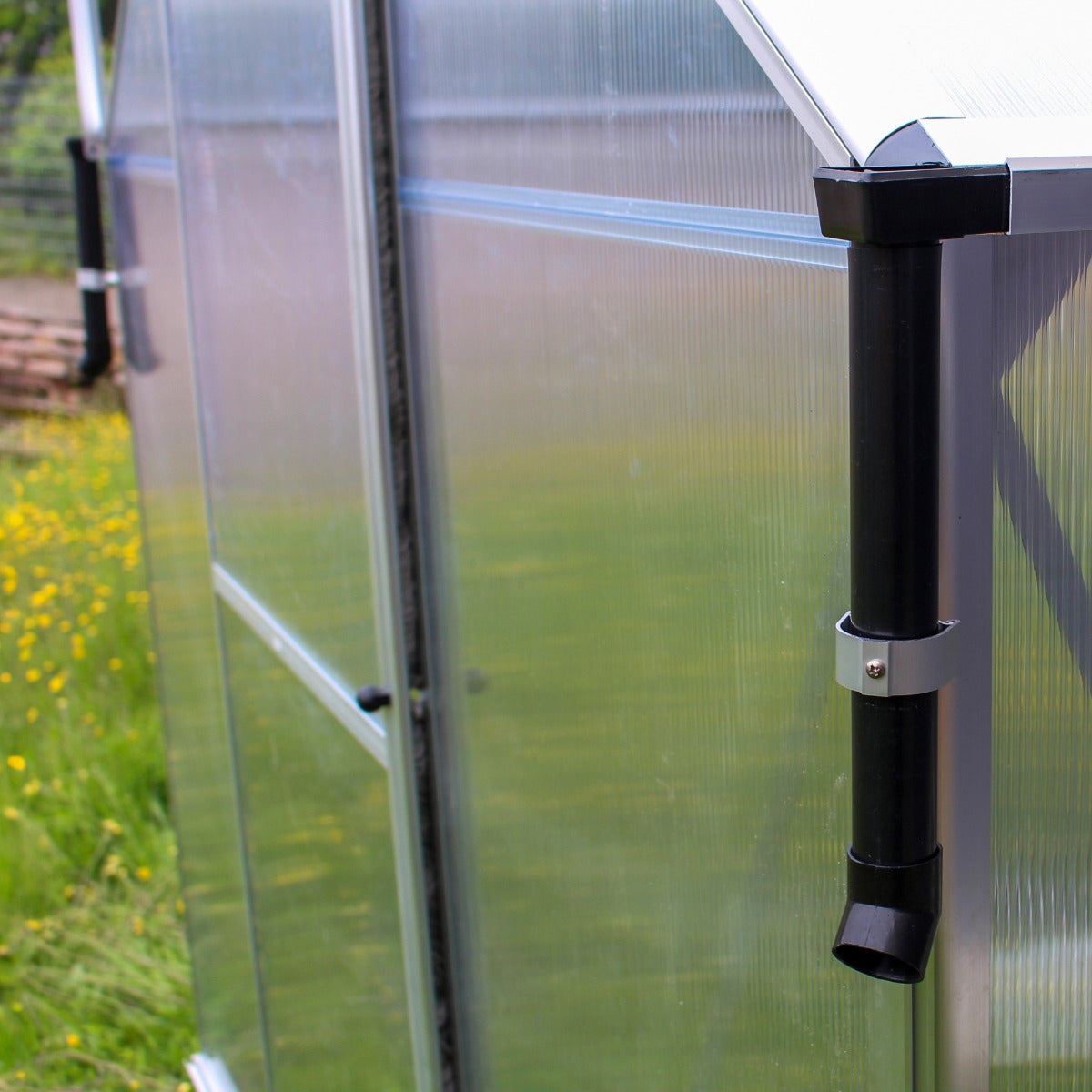 Set Afvoerpijpen Voor Goot Zwart (2stuks) - Uitbreiding Triton Tuinkas