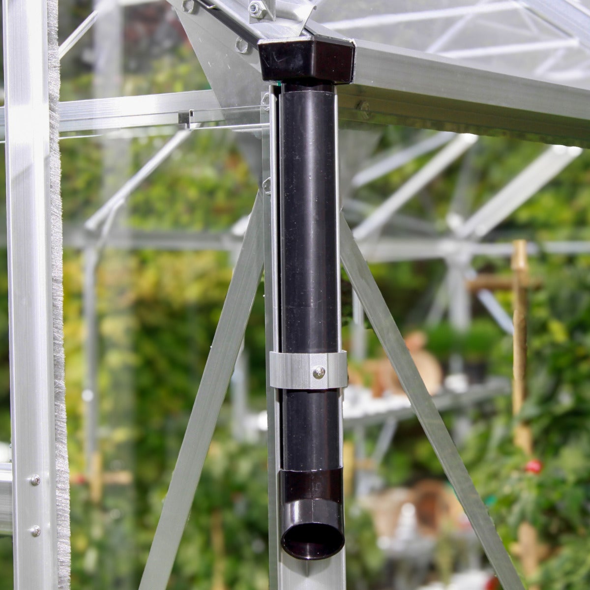 Set Afvoerpijpen Voor Goot Zwart (2stuks) - Uitbreiding Triton Tuinkas