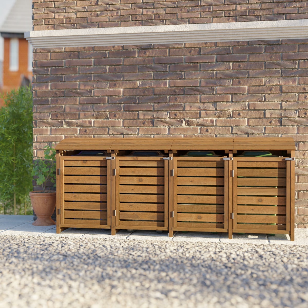 Vierdubbele Container Ombouw Bruin Geïmpregneerd Grenen Hout