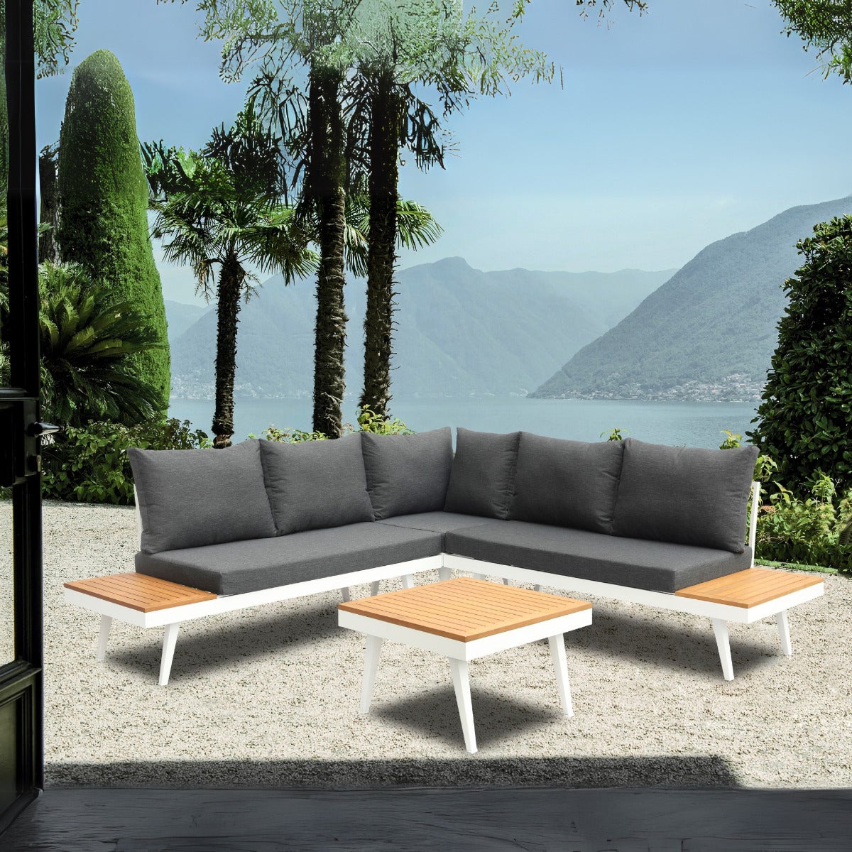 Costa Lounge Tuinset Aluminium 4-delig met Kussens