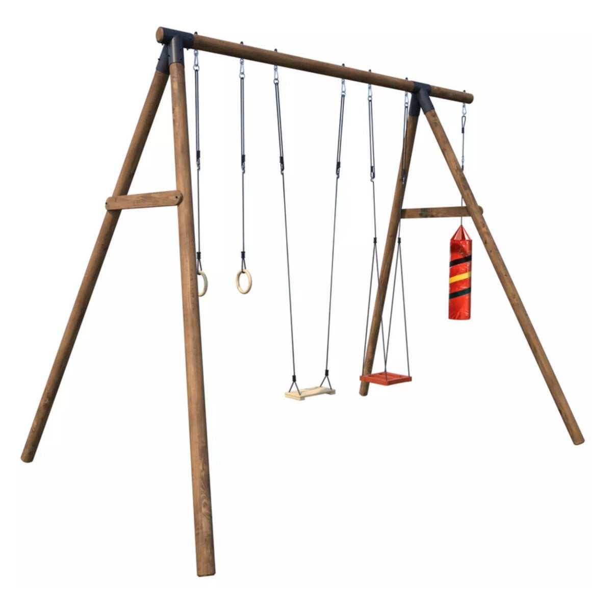 Soulet Speeltoestel Galdar met Dubbele Schommel, Bokszak en Turnringen