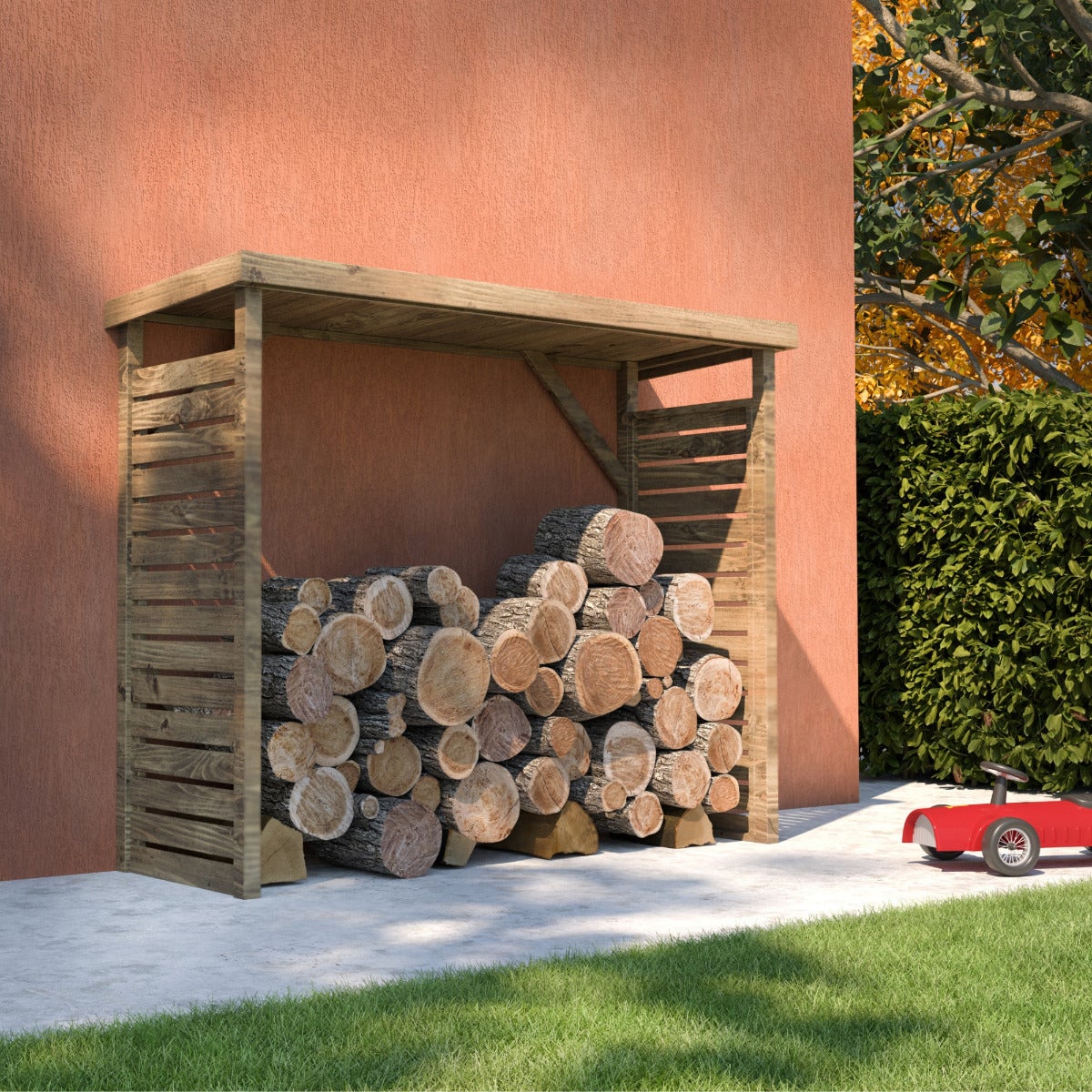 Haardhout Berging Dallas met Bitumen Dak 226 cm