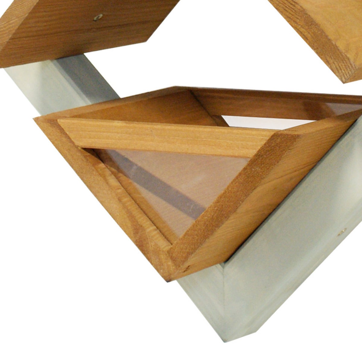 Vogelvoederhuis Hangend Eiken Kleur Met Plexiglas - Ruit Design