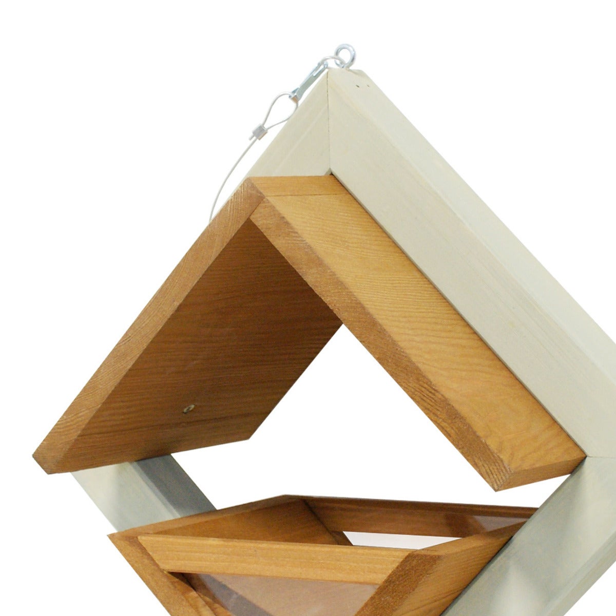 Vogelvoederhuis Hangend Eiken Kleur Met Plexiglas - Ruit Design