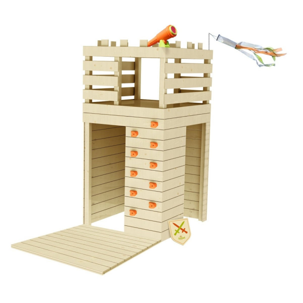 Soulet Kasteel Speelhuis Hout met Klimmuur - 118 x 247 x 235 cm