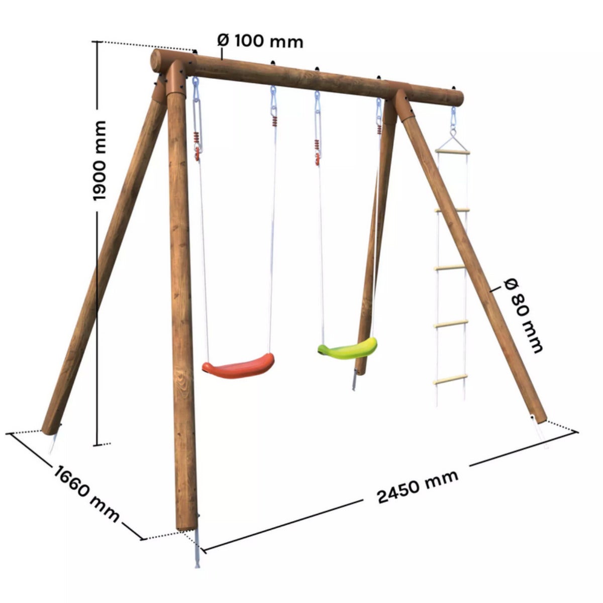 Soulet Speeltoestel Tonka met Dubbele Schommel en Touwladder
