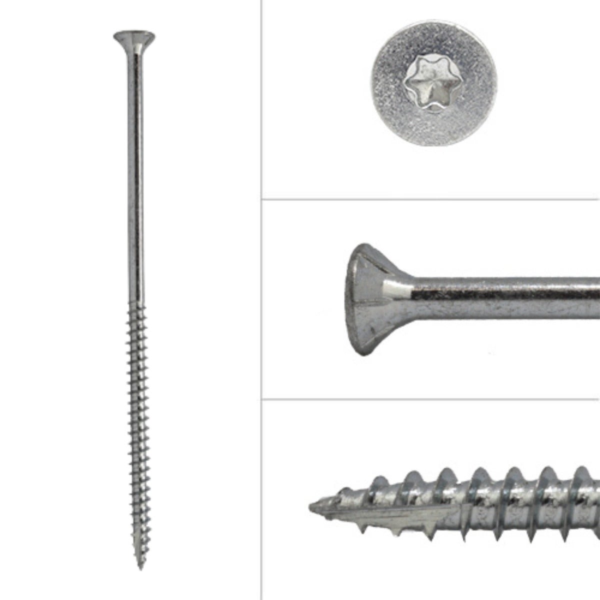 Spaanplaatschroef Verzinkt 6 x 140 mm Deeldraad Torx30 - Doos a 100 stuks