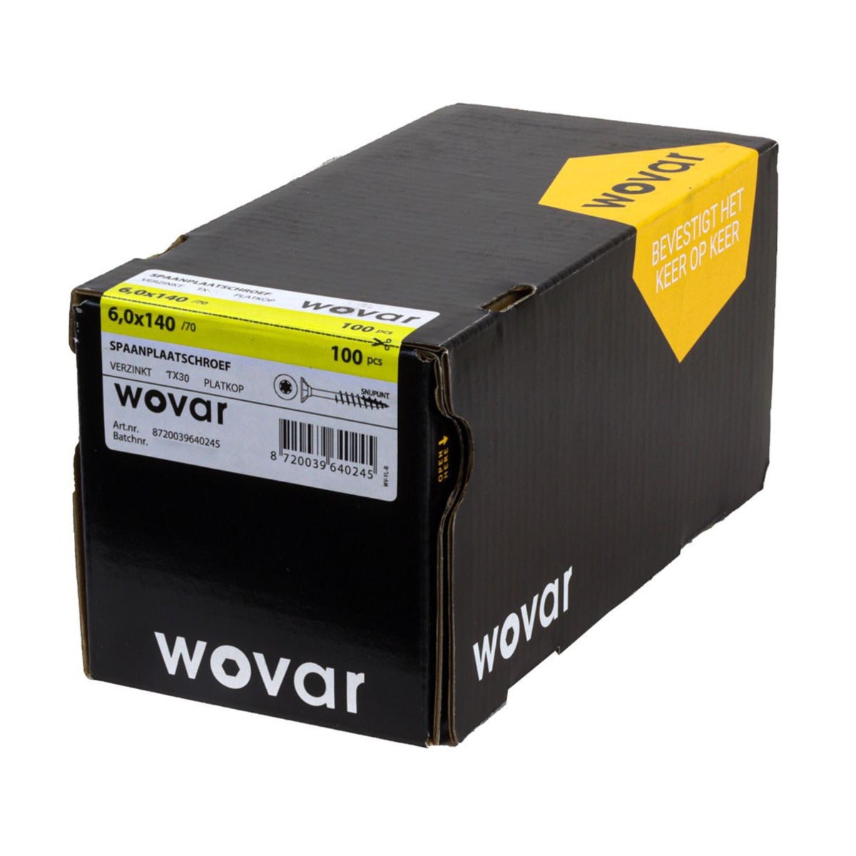 Spaanplaatschroef Verzinkt 6 x 140 mm Deeldraad Torx30 - Doos a 100 stuks