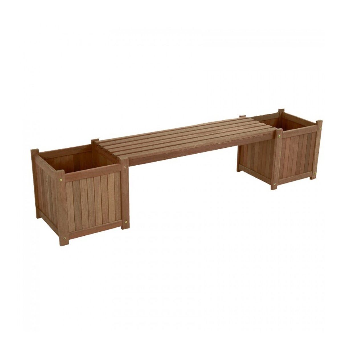 Tuinbank Met 2 Bloembakken Teaklook Hardhout 174cm