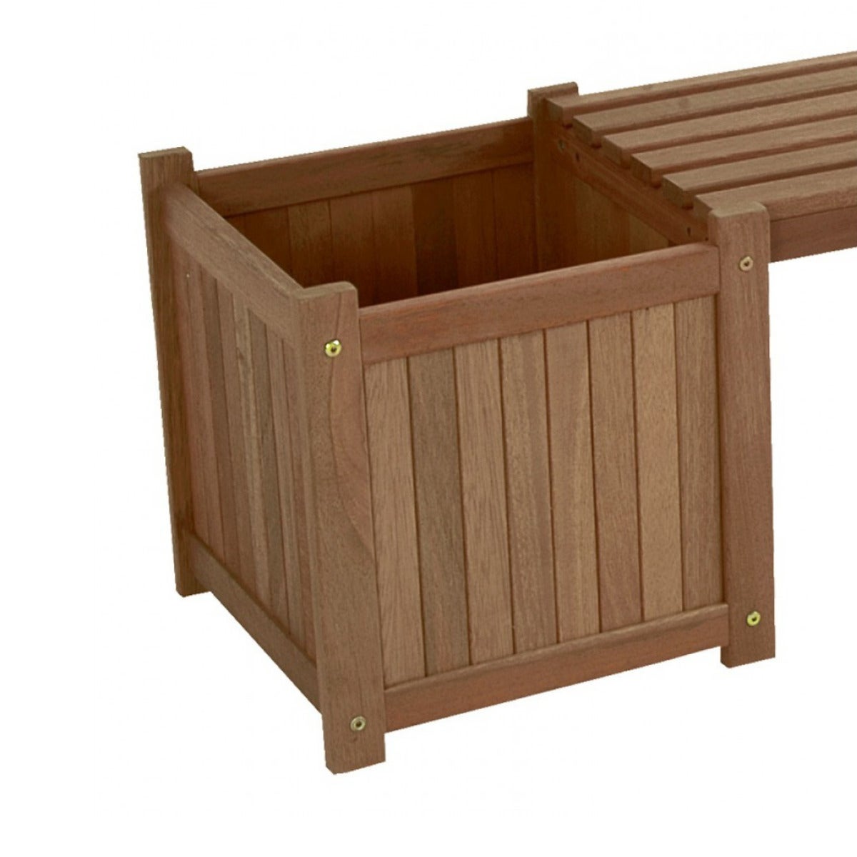 Tuinbank Met 2 Bloembakken Teaklook Hardhout 174cm