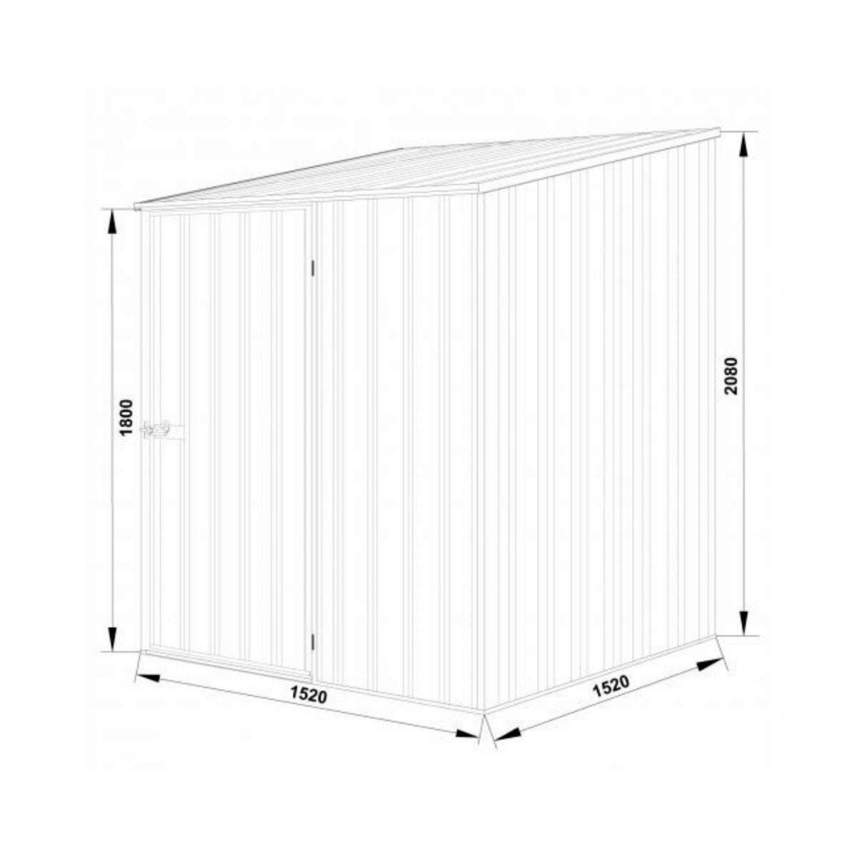 Metalen Tuinhuis Grijs 152 x 152 cm - 2,2 m²