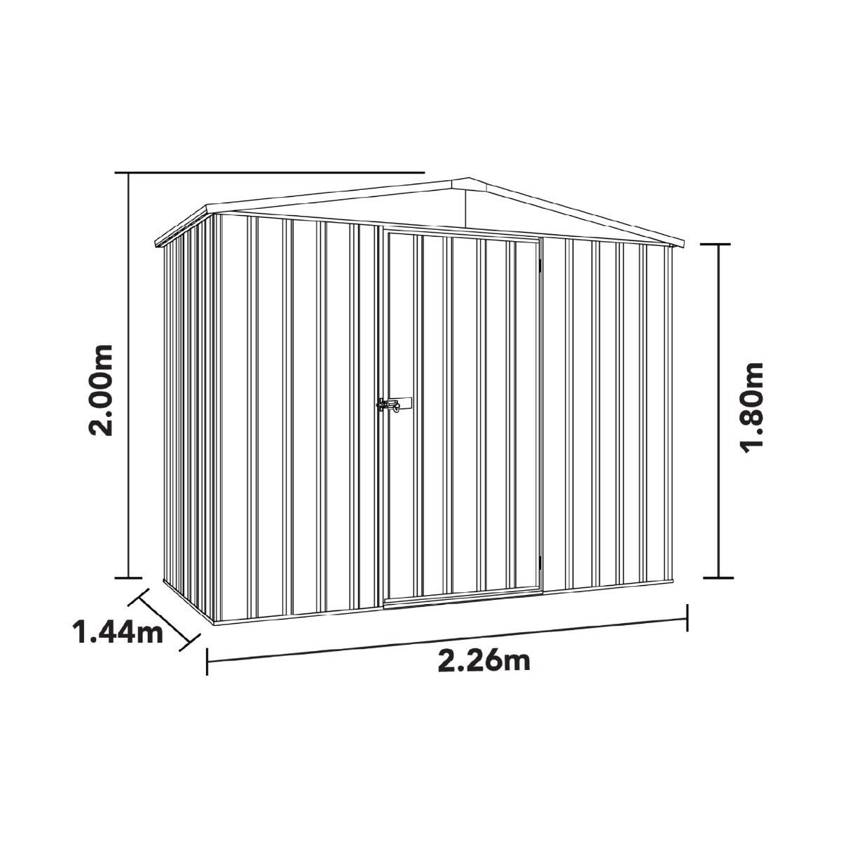 Metalen Tuinhuis Zwart 222 x 140 cm - 3,2 m²