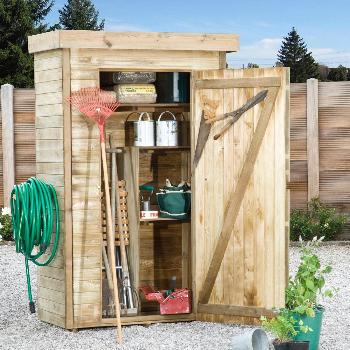 Tuinkast Berging met Deur Grenen 130 x 69 cm