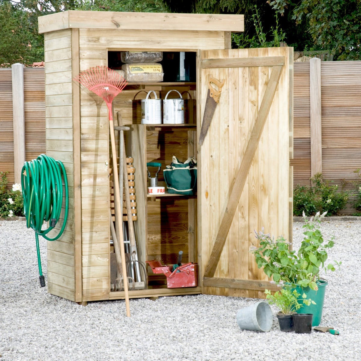 Tuinkast Berging met Deur Grenen 130 x 69 cm