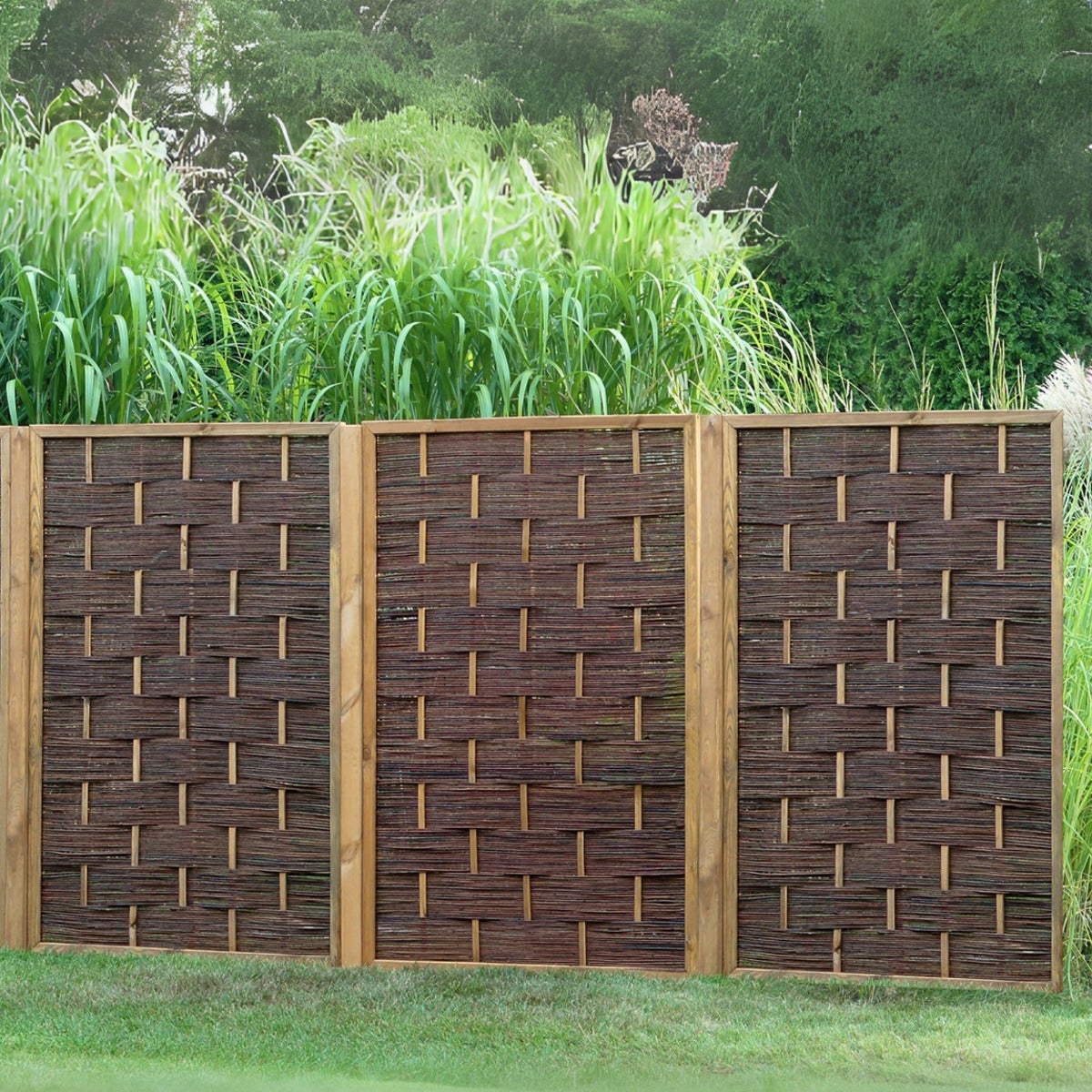 Tuinscherm Wilgenhout in Frame 120 x 180 cm