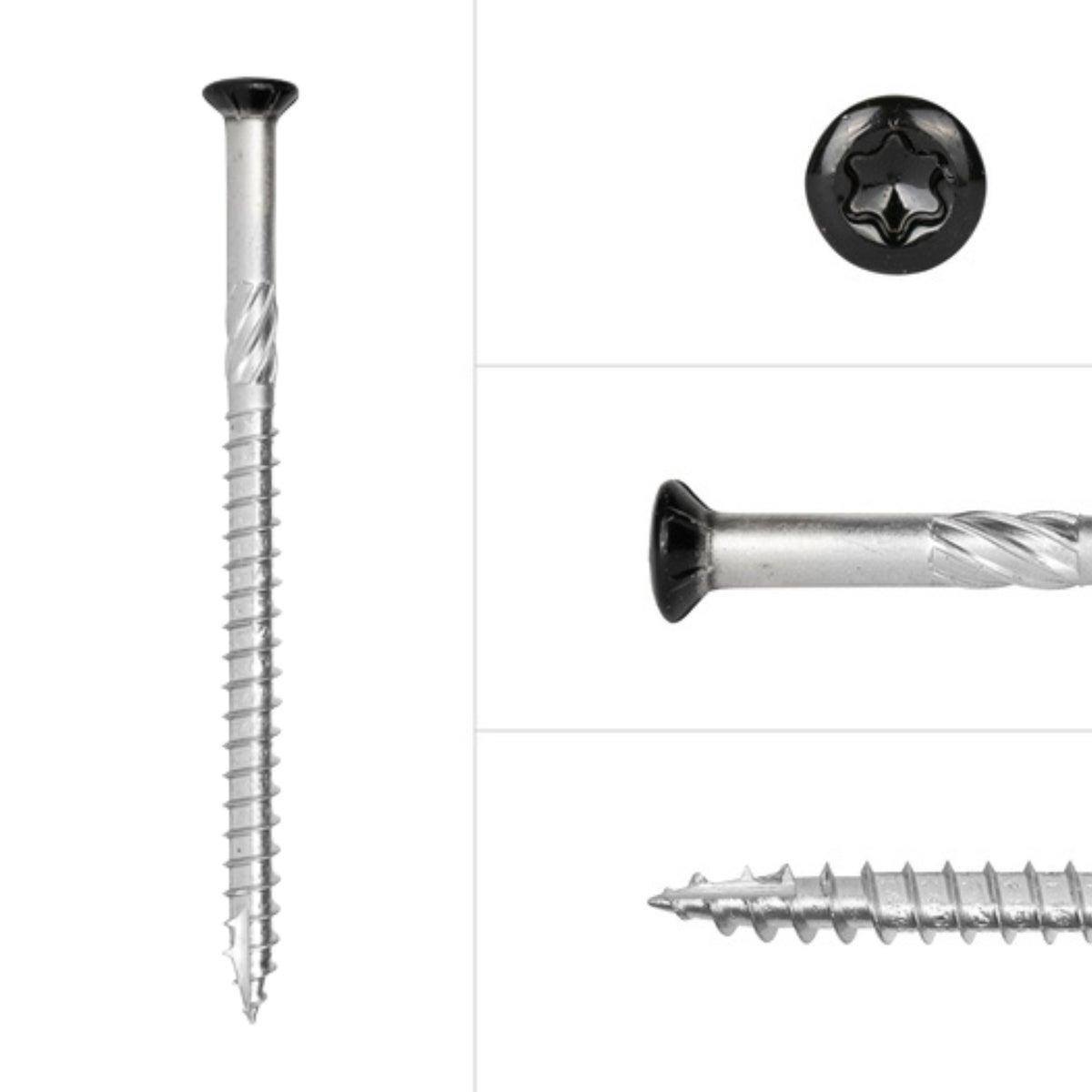 Tuinschroeven Zwart RVS 410 4 x 70 mm Torx 20 met Snijpunt - Doos 200 Stuks