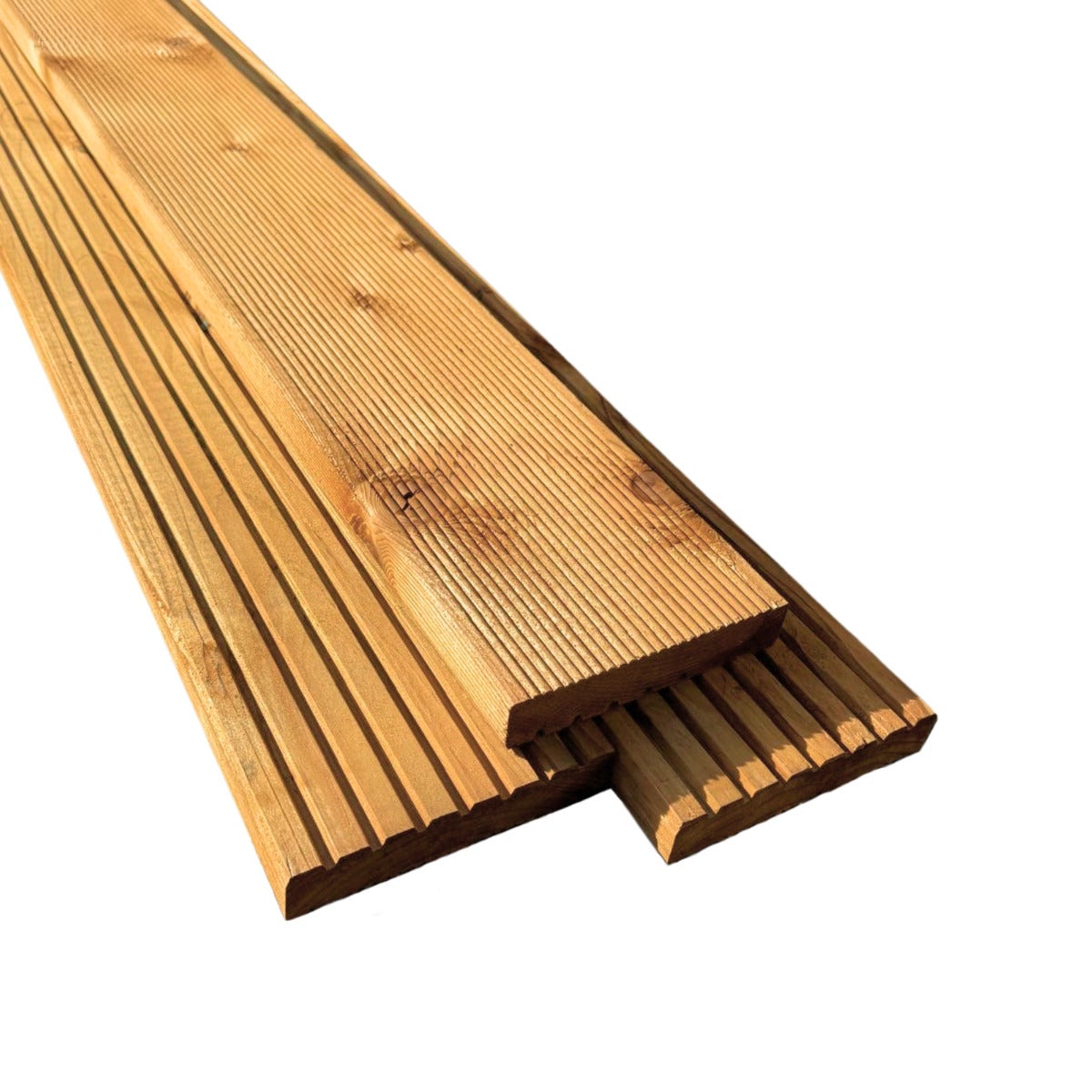 Vlonderplank Vurenhout Bruin Geïmpregneerd 2.8 x 14.5 x 300 cm