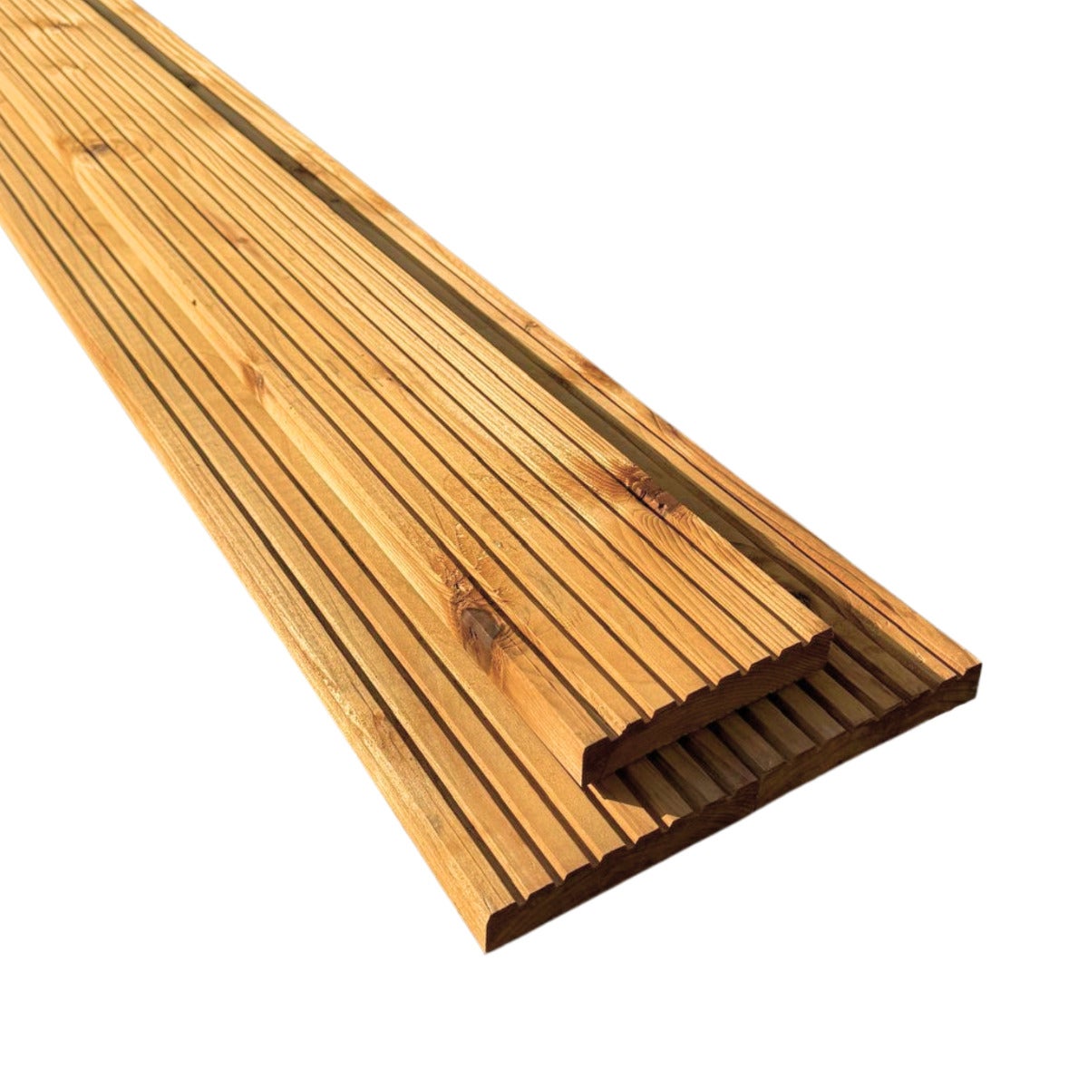 Vlonderplank Vurenhout Bruin Geïmpregneerd 2.8 x 14.5 x 300 cm