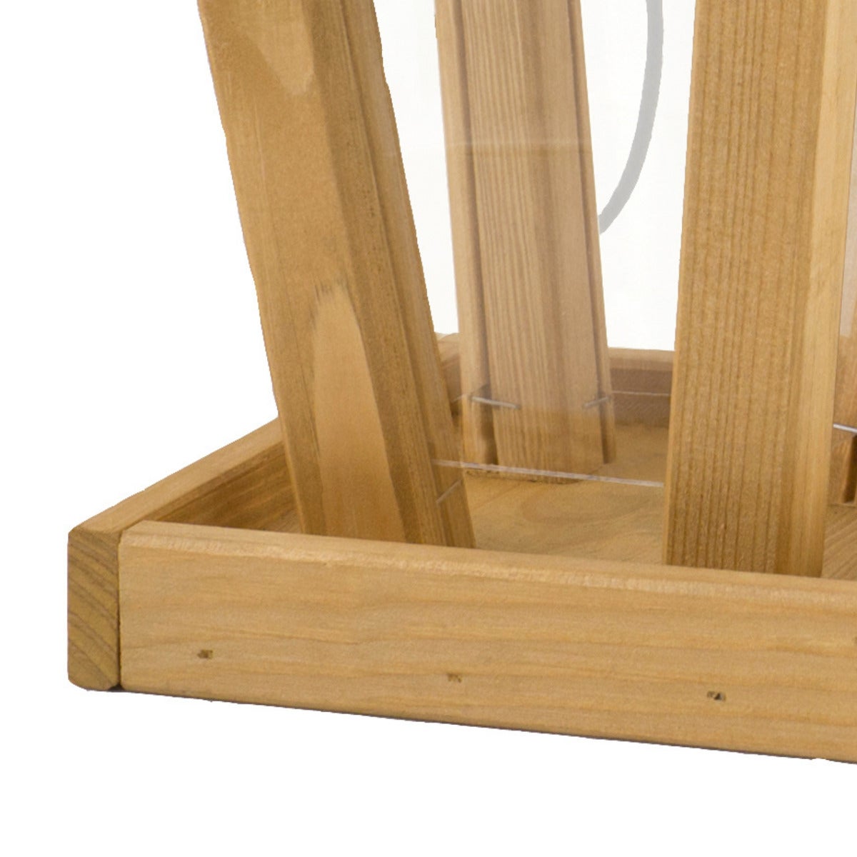 Vogelvoederhuis Hangend met Bitumen Dak en Ophangkoord – Naturel Eiken Kleur